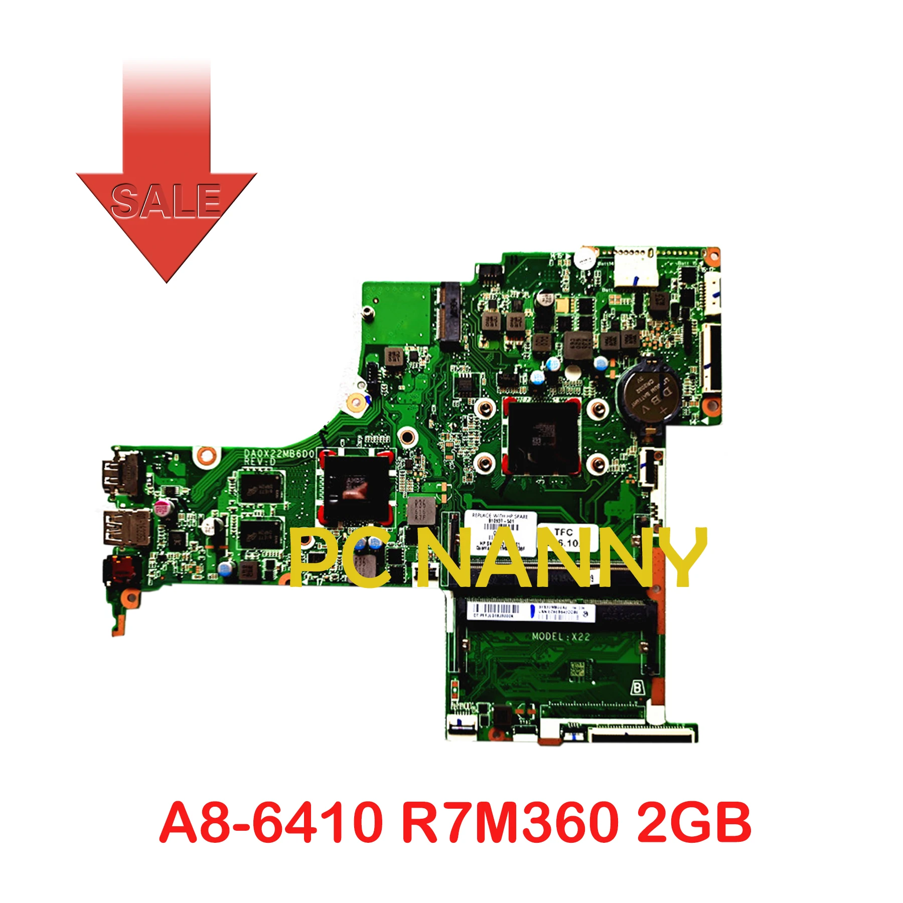

Материнская плата PCNANNY для ноутбука HP 17-G 17-AB 810937-501 816374-001 DA0X22MB6D0 A8-6410 R7M360 2 Гб
