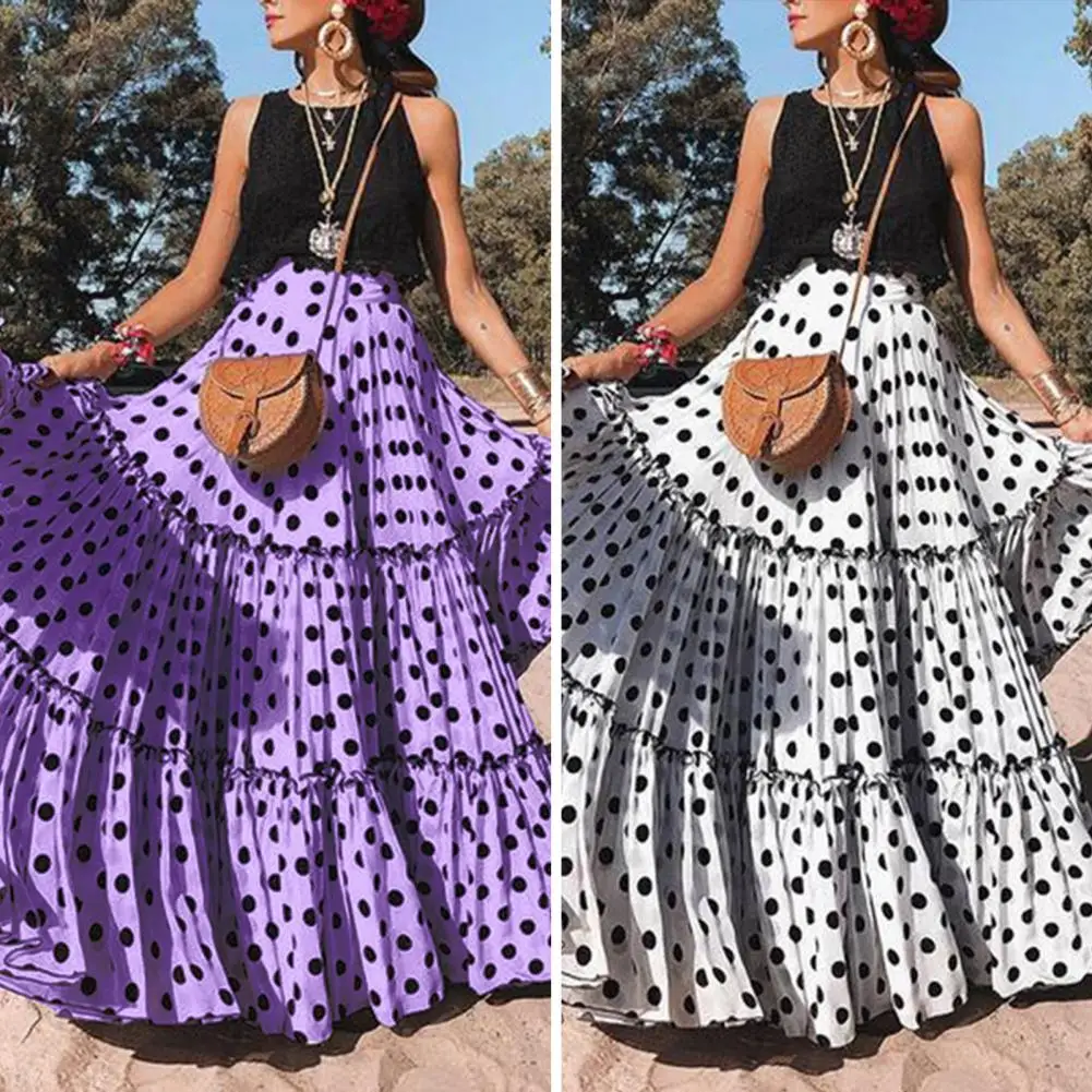 

Women Summer Skirt Multi-layer Maxi Skirt Plus Size Ladies Skirt
