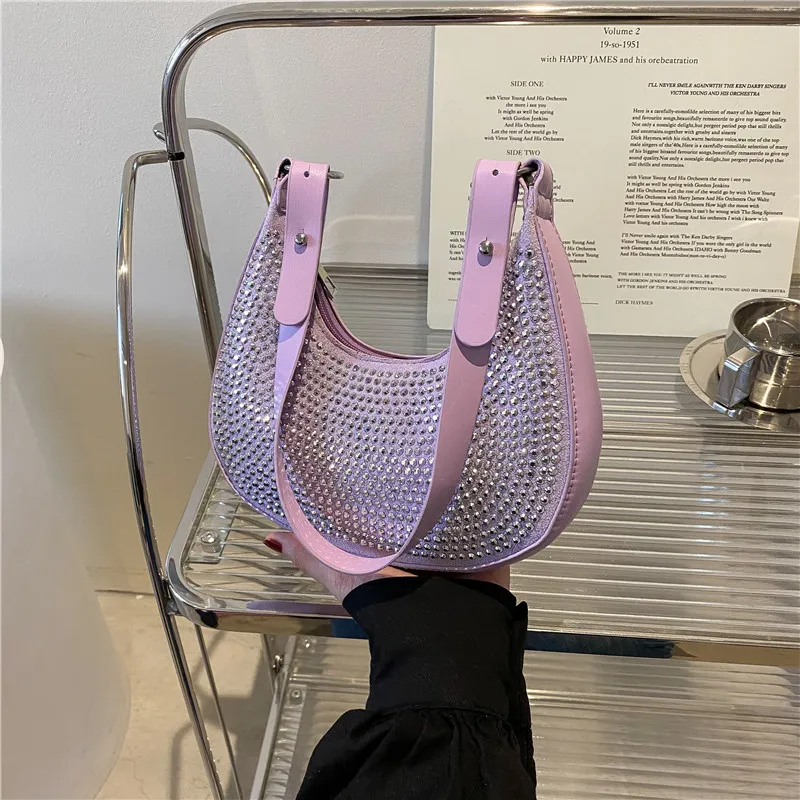 

French minority sequined bag women's 2022 new tide online celebrity chain underarm bag Joker ins messenger bag