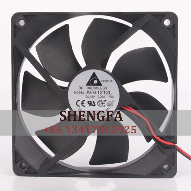 Охлаждающий вентилятор Delta AFB1212L чехол, 24 В, 48 В, 12 В постоянного тока, 12025 А, EC, AC x 25 мм, 12 см, бесшумный шасси для измерения скорости центрального процессора