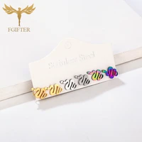 fashion animal snake earrings for teenager women 3 colors stainless steel small stud ear piercing jewelry set 3 colors wholesale