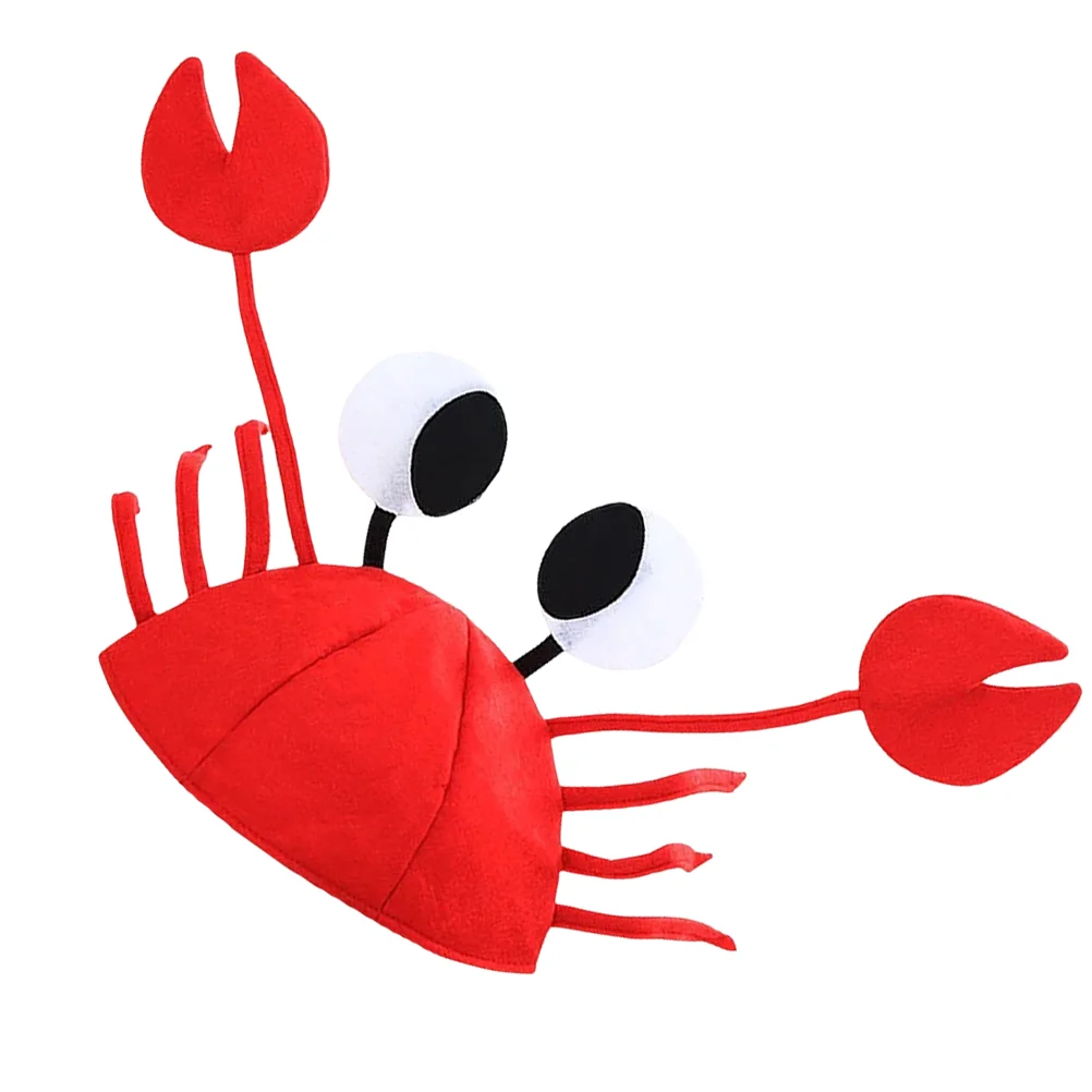 

Crab Hat Party Halloween Costumes Funny Cosplay Lobster Dress Cap Adult Adjustable Red