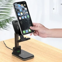 2 in 1 15w desktop stand wireless charger for iphone 12 13 pro max 8 plus mobile phone holder fast charging chargers telescopic