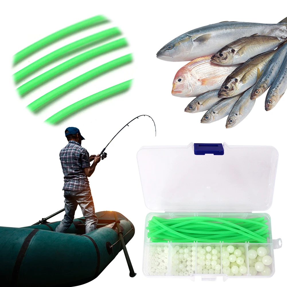 170 шт./компл., светящиеся пластиковые бусины для лески, трубка ...