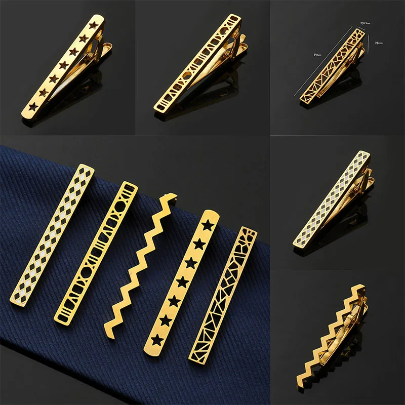 

Gold Color Men'S Tie Fastener Clips Stainless Steel For Luxury Brand Jewelry Father'S Days Gift Offer Without Shipping Cost