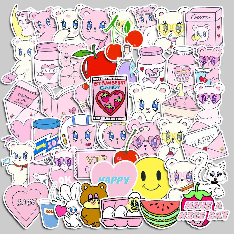 

Cute Cartoon Sweetheart Pie Hand Ledger Sticker Teenager Waterproof Luggage Notebook Waterproo Fmaterial DIY Decorat