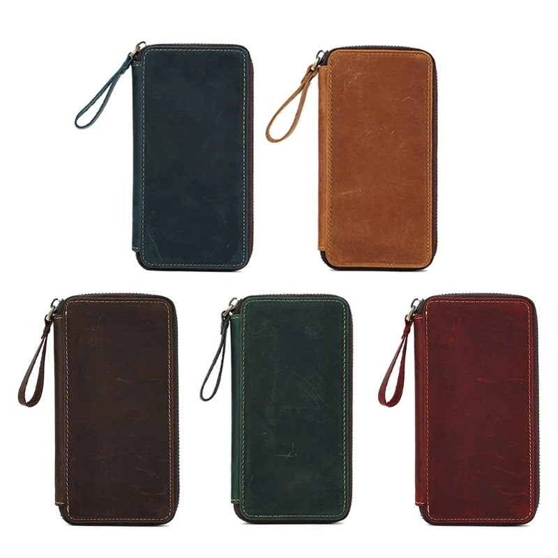 

Leather Pencil Case Portable Zippered Pen Case for Fountain Pen Stylus Pen