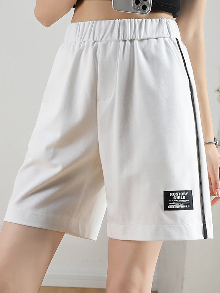 

Woman Ulzzang BF Pants Vintage Straight Knee Length Trousers High Waist Half Pantalon Femme Streetwear Joggers Popular All-match