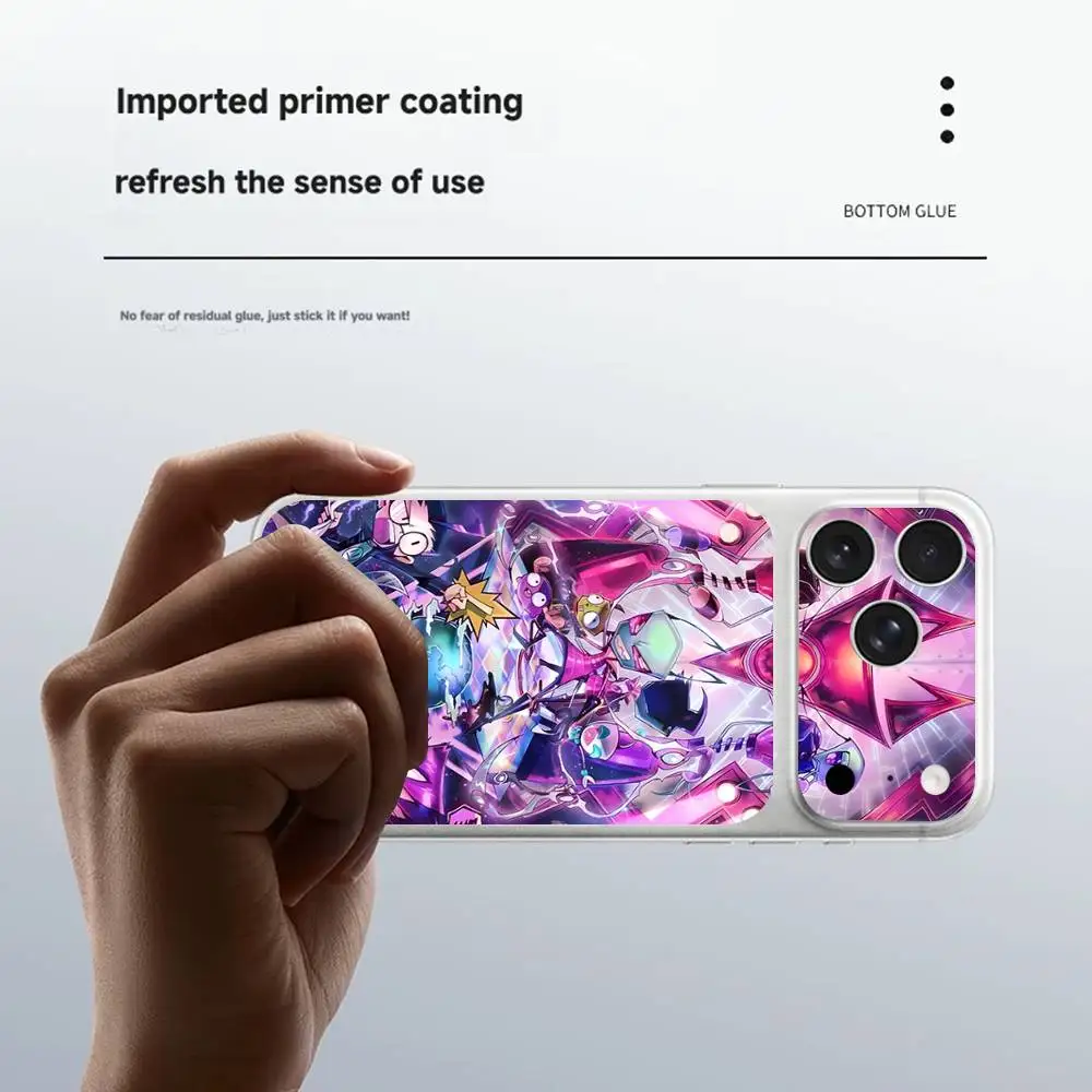 Защитная наклейка-скин с мультяшным персонажем I-invader Z-zim для iPhone 17 Pro и 17 Pro Max (art.: 3920da7e507fc) - 3920da7e507fc
