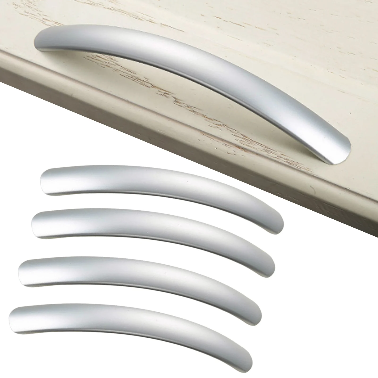 

Cabinet Pulls Rust-Proof Brushed Nickel Furniture Handles Kitchen Bathroom Living Room Hardware Rust-Proof Silver Cabinets Door