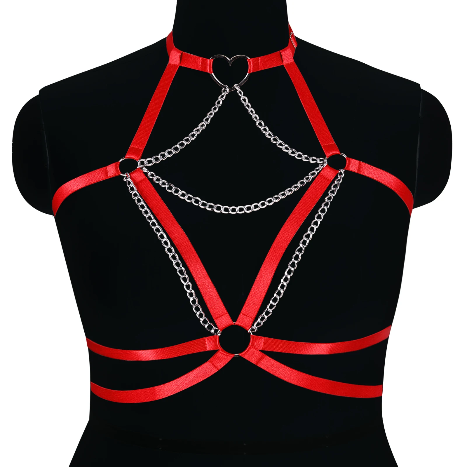 

Women Fetish Body Harness Cage Bra Goth Harness Sexy Crop Top Harness Wear Bondage Bralette Open Chest Body Belt