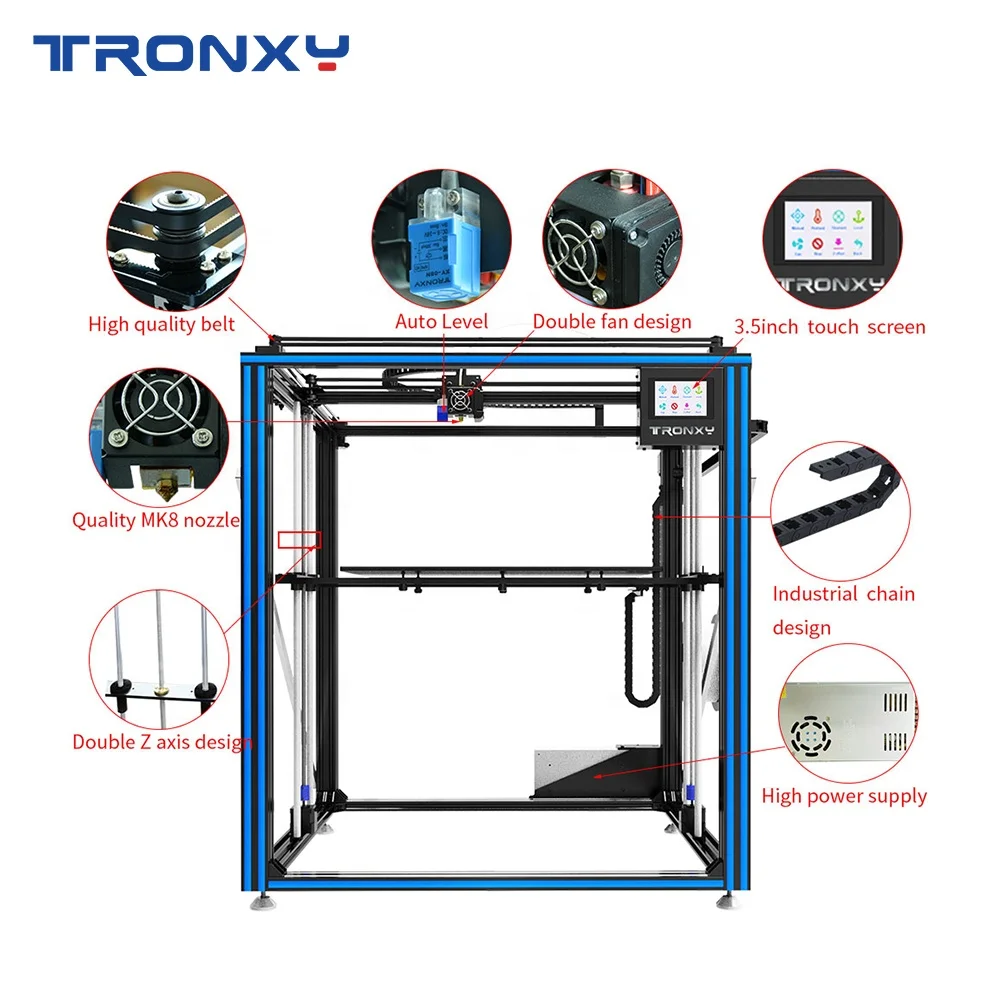 Tronxy оптовая продажа X5SA-500 алюминиевая рама imprimante 3d 500x500mm ядро xy высокоточный