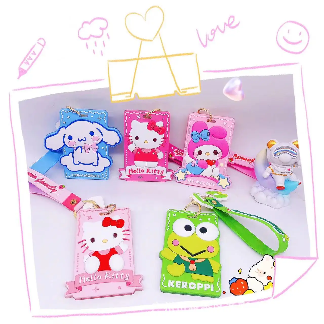 

2022 Kawaii Новинка Sanrioed аниме Kuromi Cinnamoroll My Melody Милая мультяшная идентификационная деталь