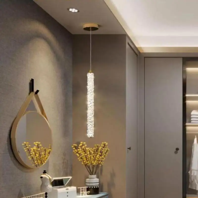 Art Bar кухня хрустальная колонна светодиодная люстра освещение столовая рисунок