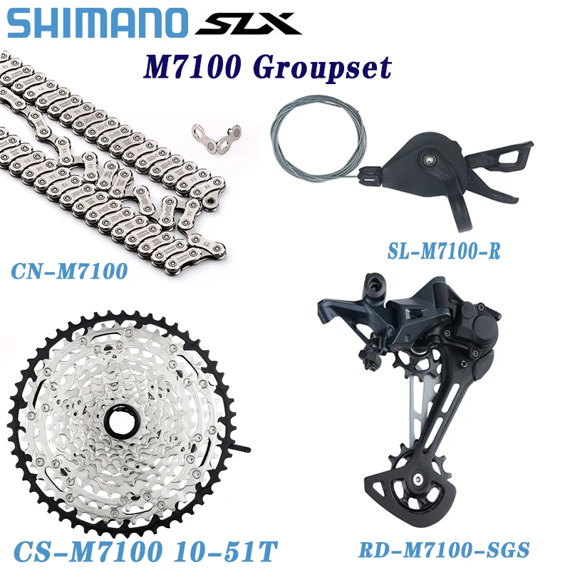 

SHIMANO SLX M7100 1x12 Speed Groupset M7100 Shifter Rear Derailleur CS 10-51T Cassette Sprocket 11-46/50/52T CN-M7100 Chain
