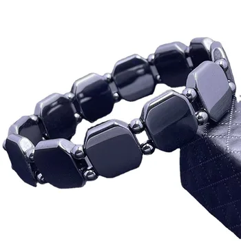 Unisex Black Stone Magnetic Therapy Bracelet 2