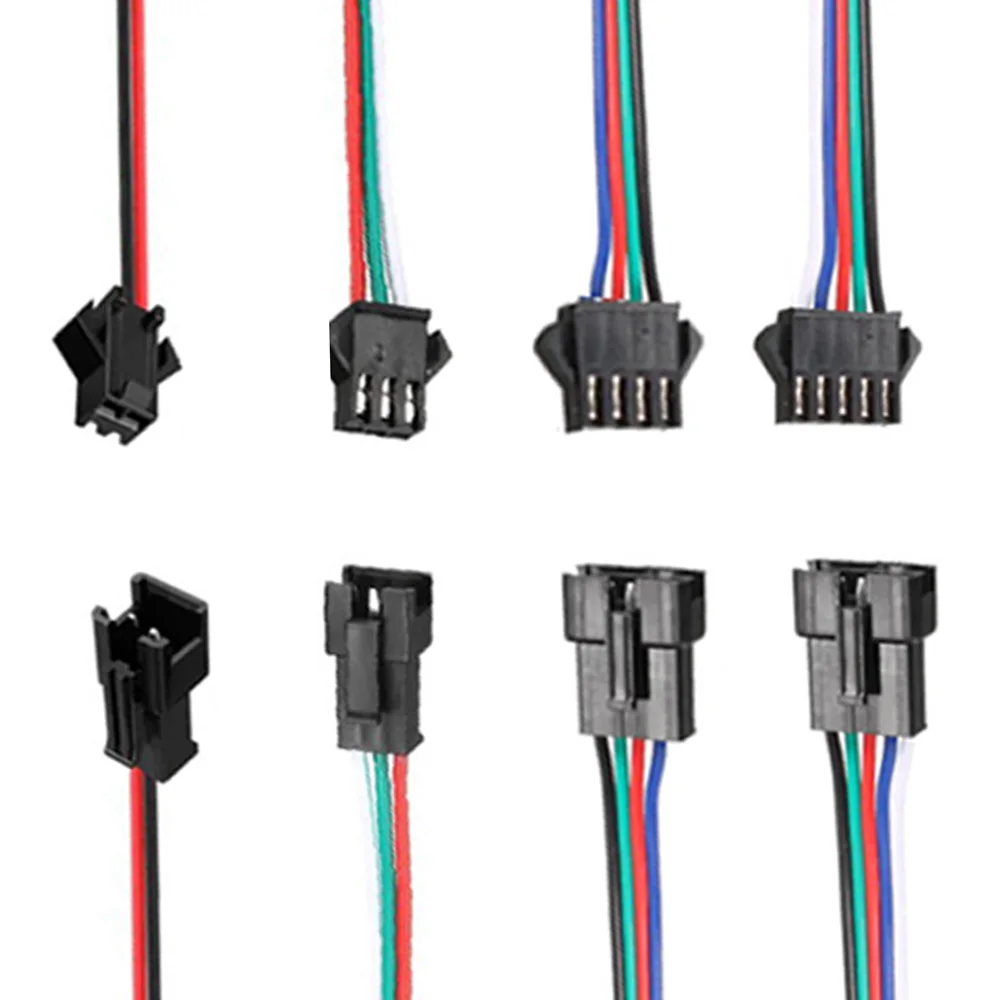 

JST Connector 2pin 3pin 4pin 5pin Male and Female for LED Strip WS2812B SK6812 WS2815 2835 5050 RGB RGBW Tape Lighting Driver