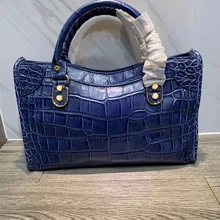 Genuine Leather Crocodile Pattern Women Vintage Shoulder Bag Luxury Handbags Women Bags Designer Crossbody Messenger Bag