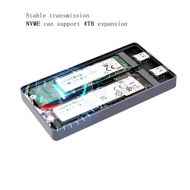 Корпус SSD M.2 NVME SATA NGFF одночиповый двойной протокол темно-серый 10 ГБ коробка для