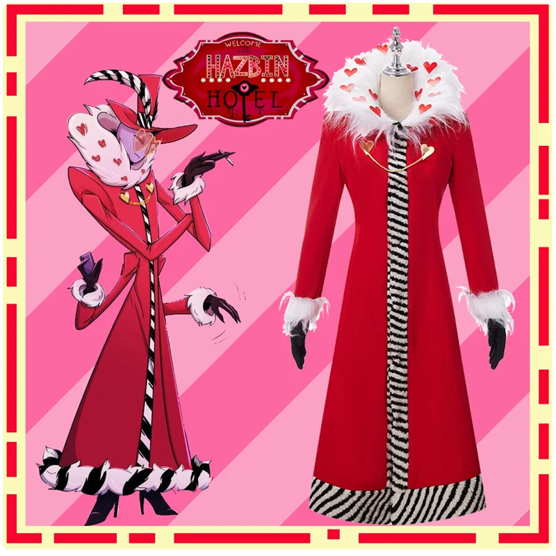 Hazbin Cosplay Hotel Valentino Costume Fancy Dress Outfit Halloween Carnival Christmas Costumes Red Suit Anime Cosplay