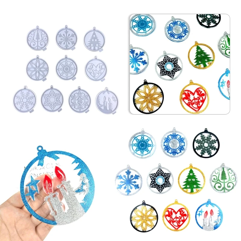 

Snowflake Silicone Keychain Molds Epoxy Resin Casting Molds Silicone Keychain Pendant Mold Wedding Christmas Props Decor