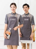 customized new fashion apron for kitchen household cooking cleaning bib korean japanese cafe server aprons hairdresser overalls