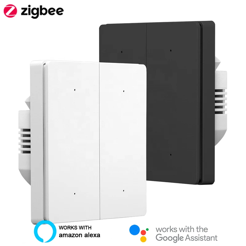 

Lonsonho Zigbee Tuya Smart Switch EU UK 220V Flat Press Button Light Switches Works with Alexa Google Home Assistant Smartlife