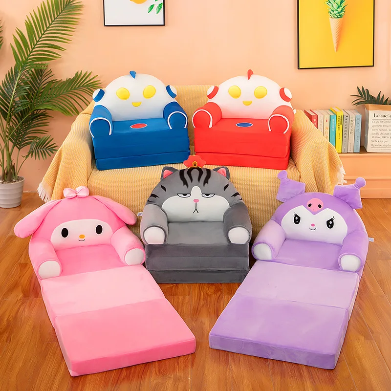 

Новый мультяшный детский складной диван-удлинитель с героями аниме Sanrio Kuromi, стул для ребенка, Съемный и моющийся подарок для девочки