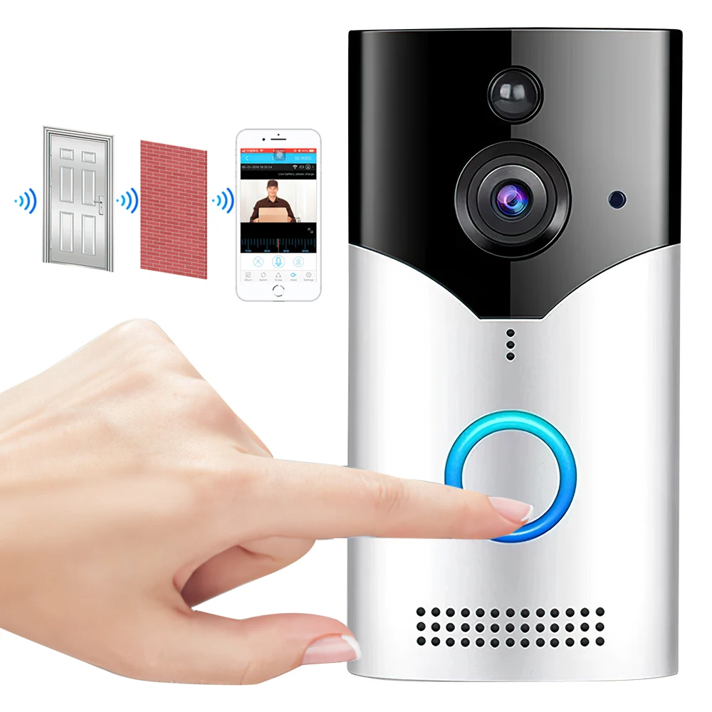 

Беспроводной видеодомофон, умный дверной звонок с Wi-Fi, камера 720P HD, домашний монитор безопасности, звонок с ИК ночным видением для квартиры