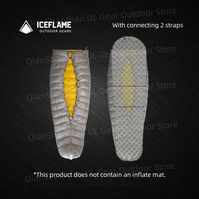 Ice Flame JI NXT 800FP Мумия Бездонный спальный мешок Открытый Кемпинг Серый утиный пух