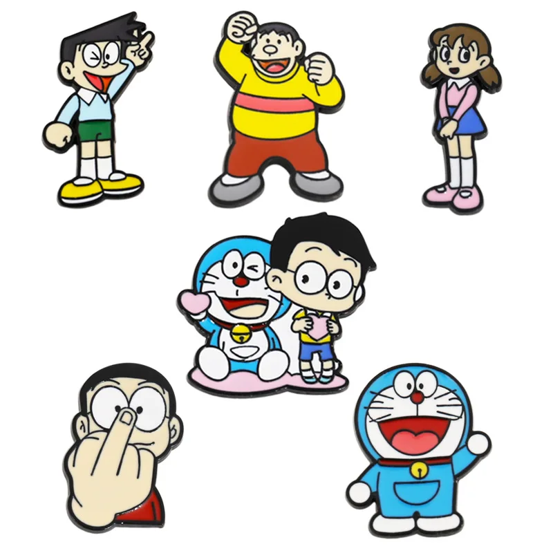 Аниме Doraemon Nobita Nobi Big G Honekawa Suneo Minamoto Shizuka реквизит для косплея металлический значок булавка брошь аксессуары из сплава
