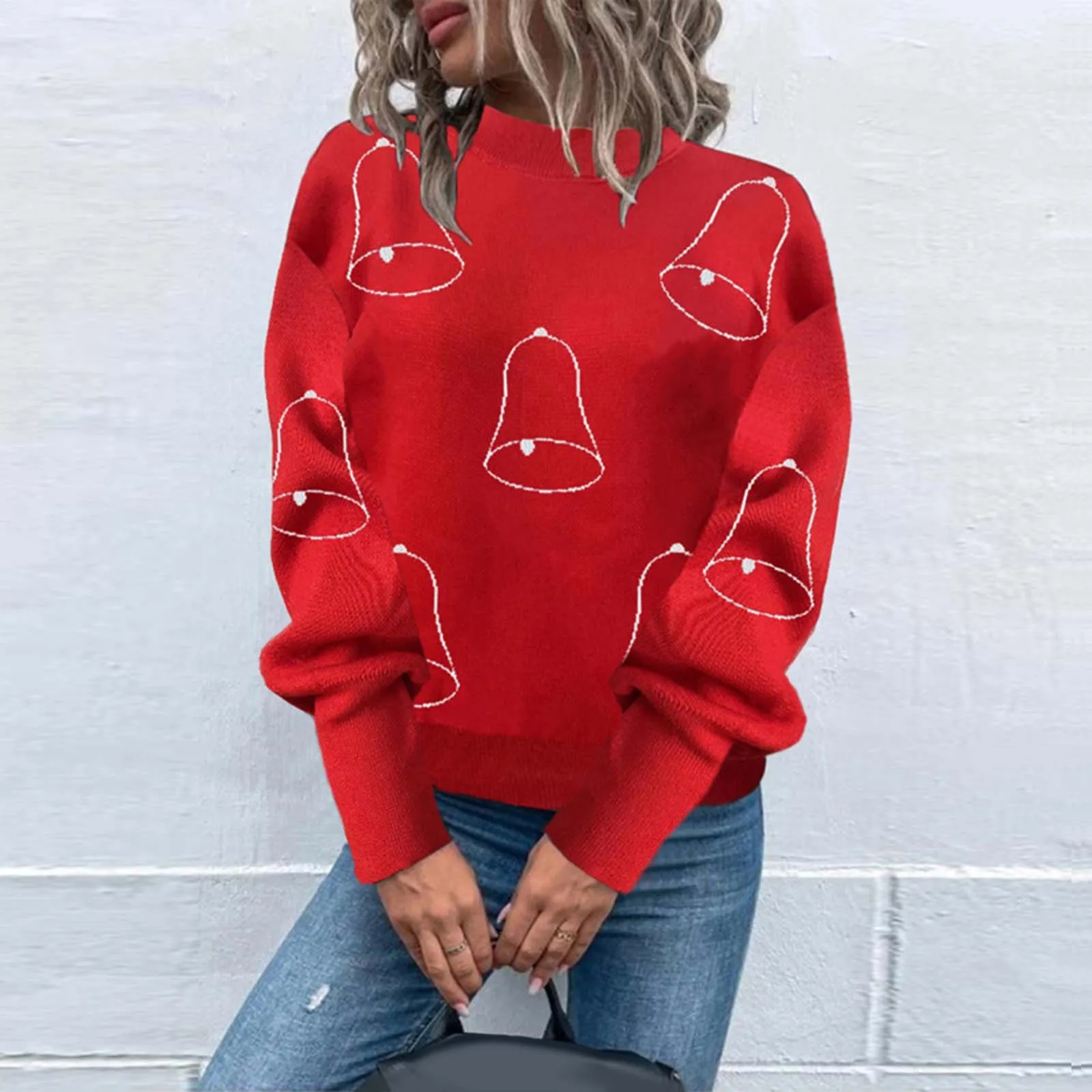 

Fashion Women Sweaters 2023 Round Neck Warm Soft Christmas Pattern Print Knit Pullover Women Winter Warm Sweatshirt топ женский