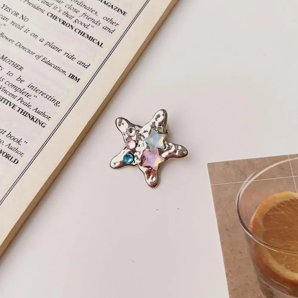 

Hairpin Sparkling Rhinestone Starfish Hair Clip Elegant Metal Barrette for Stylish Bangs Side Hair Fashionable Hair Accessory