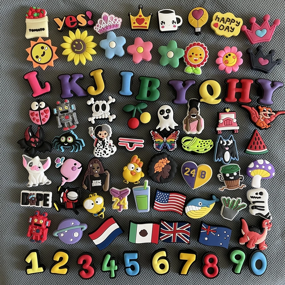 Wholesale 20-100 Pcs Cute Cartoon Charms Fit Croc Mix Styles Random Shoe Charms Shoe Accessories Wristbands Slipper Decoration