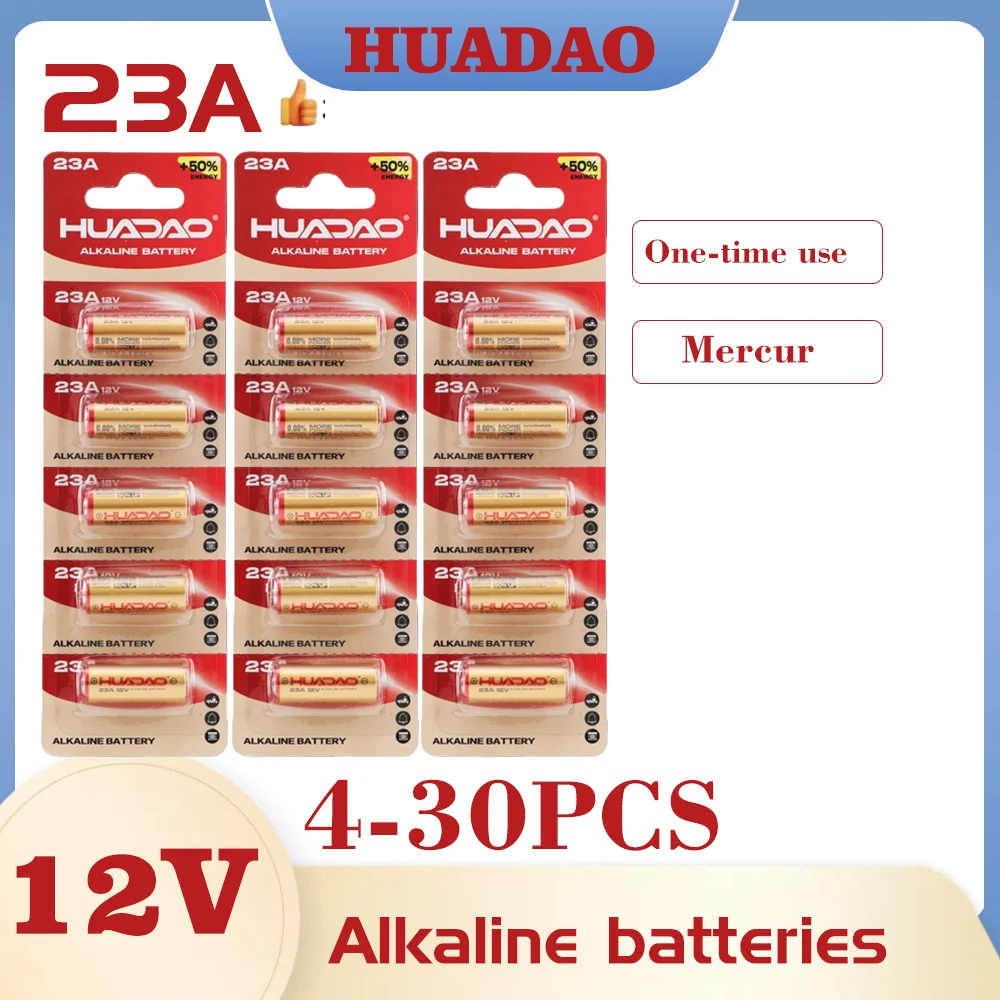Фото Батарейка щелочная сухая 23A 12V для дверных звонков, пультов ДУ, игрушек L1028 21/23 A23 E23A K23A V23GA GP23A RV08 LRV08 23A №2