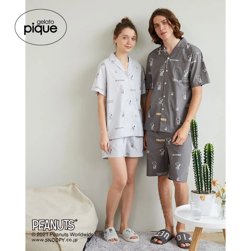 Home wear Gelato Pique Pajama Men Pajamas Couple Room Wear Sleepwear Shorts Sets