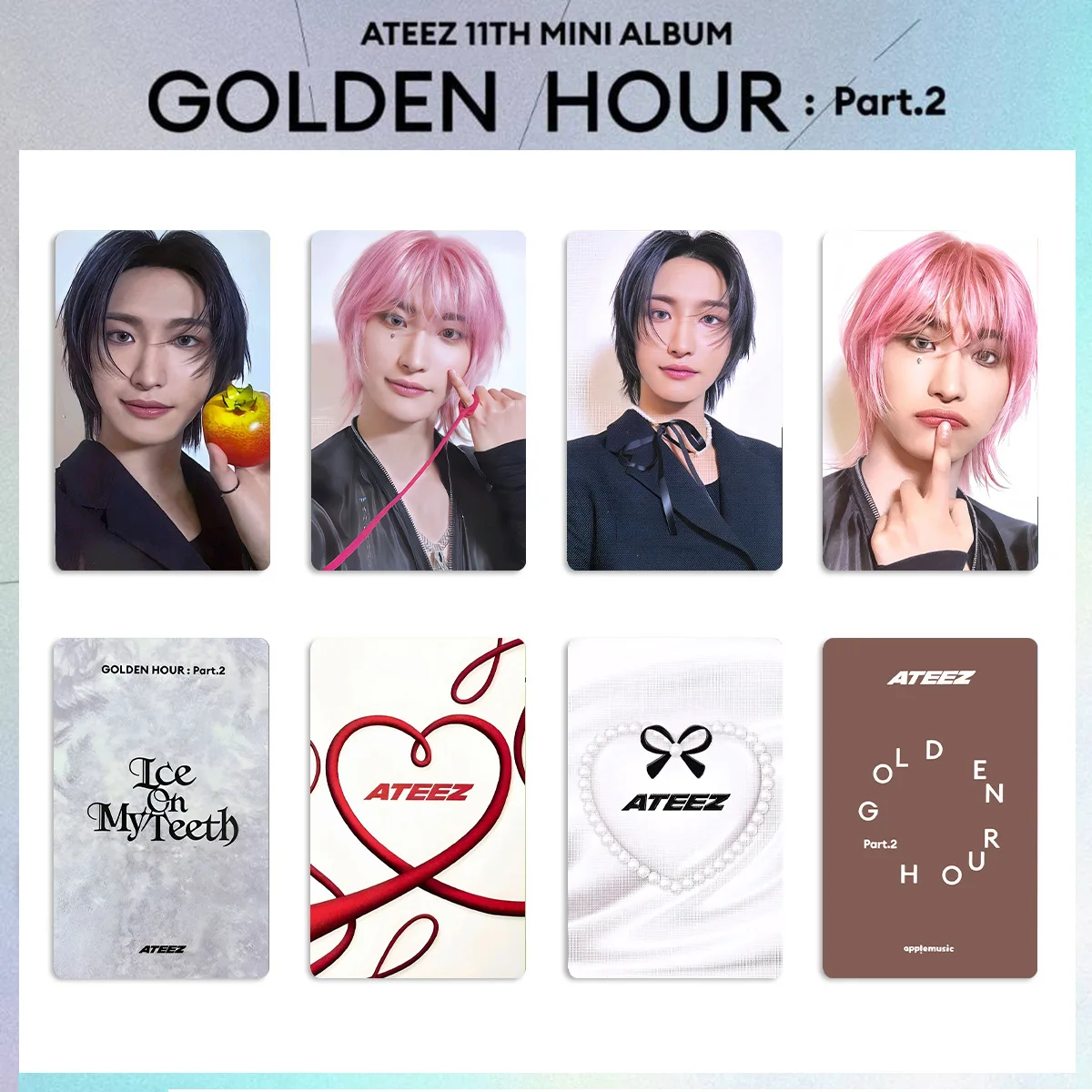 Фото Новый альбом Kpop ATEEZ GOLD HOUR: фотокарточки серии Part 2, альбомные карты Hongjoong Seonghwa Yunho Mingi Wooyoung Jongho Lomocards №4