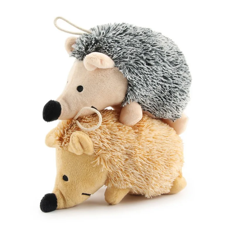 

Funny Cute Hedgehog Pet Plush Animal Doll Puppy Bite Resistant Molar Chew Squeak Toy for Dogs Teeth Cleaning Pet Supplies