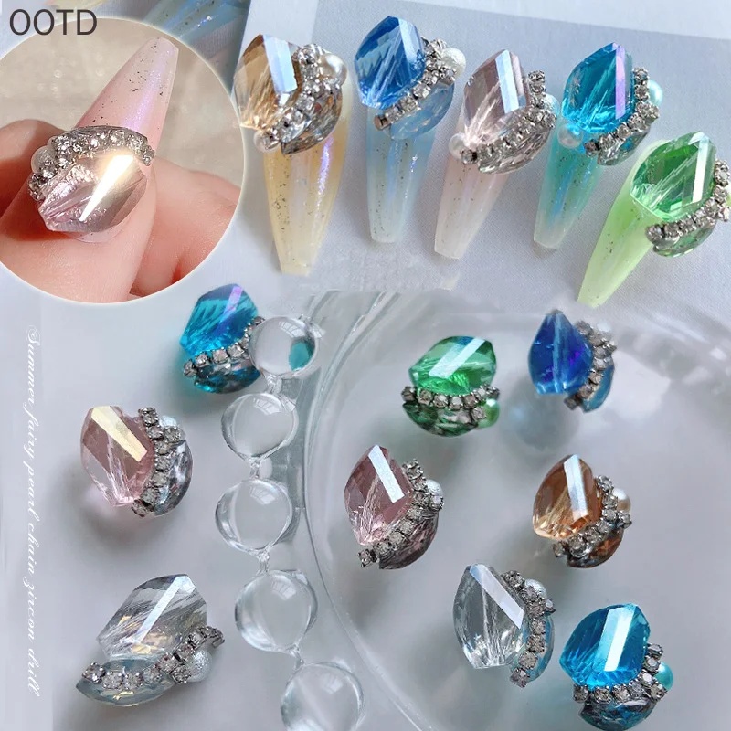 

Nail Pile Diamond Handmade Decorations, Zircon Crystal Super Sparkling Nail Diamond Accessories, DIY Semi-finished Set of 7