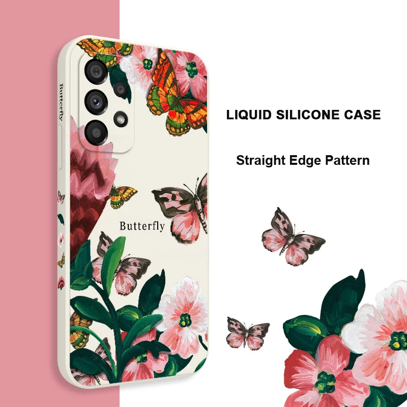 

Antique Flowers Phone Case For Samsung A73 A53 A33 A23 A13 A03 A03S A04 A04S A72 A52 A52S A32 A22 A12 A02S A02 A71 A51 4G 5G