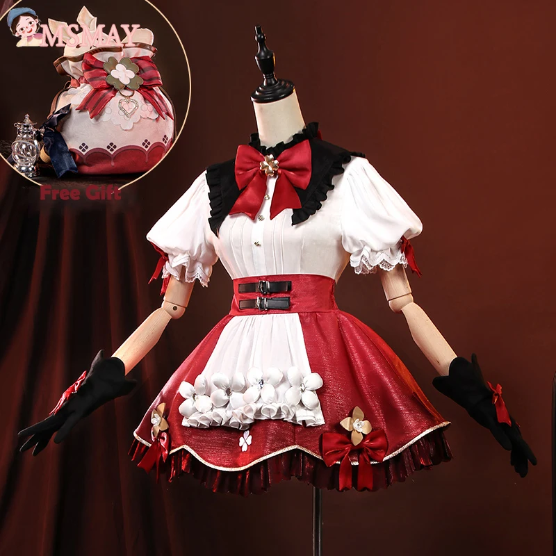 

MsMay Klee Косплей костюмы игра Genshin ударопрочный женский костюм для девочек на Хэллоуин
