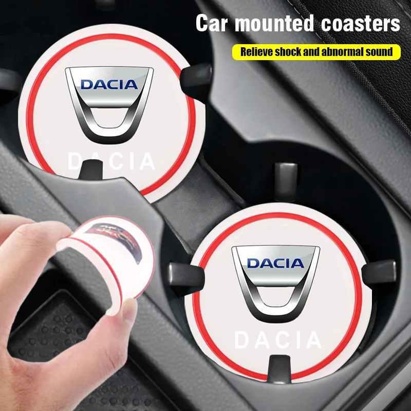 

Car Coasters PVC Transparent Anti Slip Cup Mats for Dacia Duster Dokker Logan Lodgy Sandero Stepway 2021 Dokker MCV Accessories