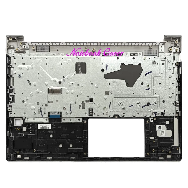 Подставка Palmrest для HP Probook 450 G8 455 с подсветкой US Keyboard M21742-001 серебристая