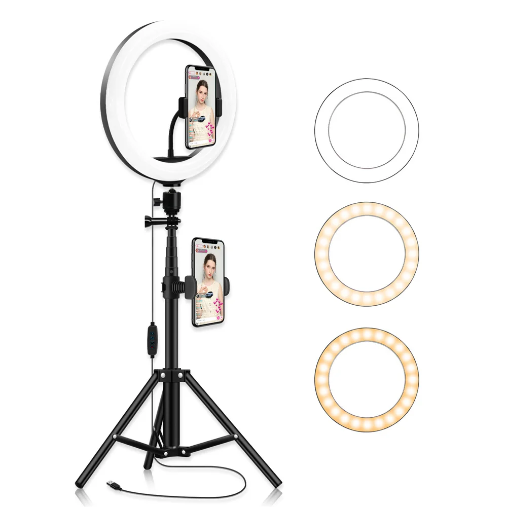 

10 Inch LED Ring Light Photography Light Camera Phone Ring Light Makeup Video Ring Light With Tripod Bluetooth Remote