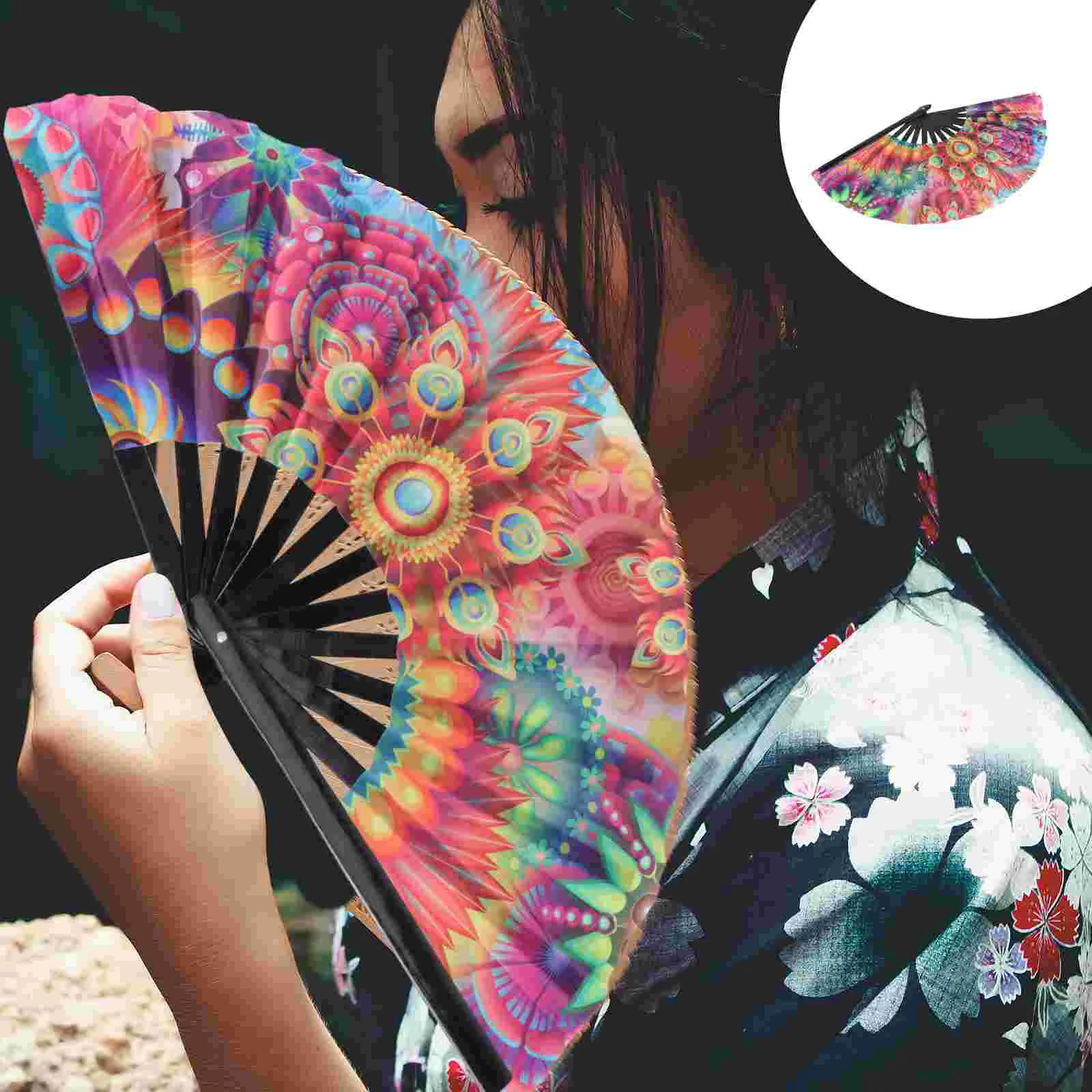 

Floral Fan Tea Party Fan Vintage Folding Fan Folding Hand Fan Performance Folding Fans Dance Fan Wedding Fan Retro Foldable Fan