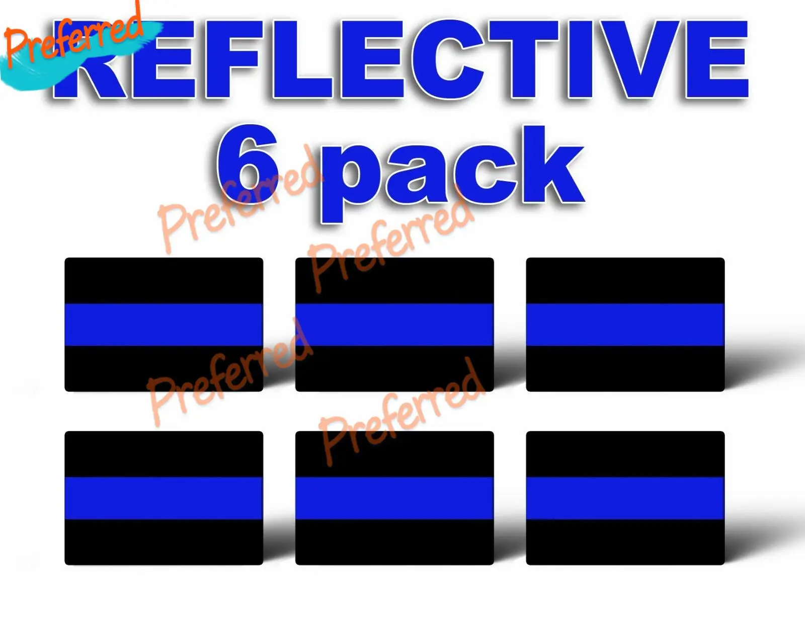 

6 упаковок светоотражающих тонких наклеек для номерного знака с синей линией, логотип полиции или наклейка на автомобиль, украшение KK-все ра...