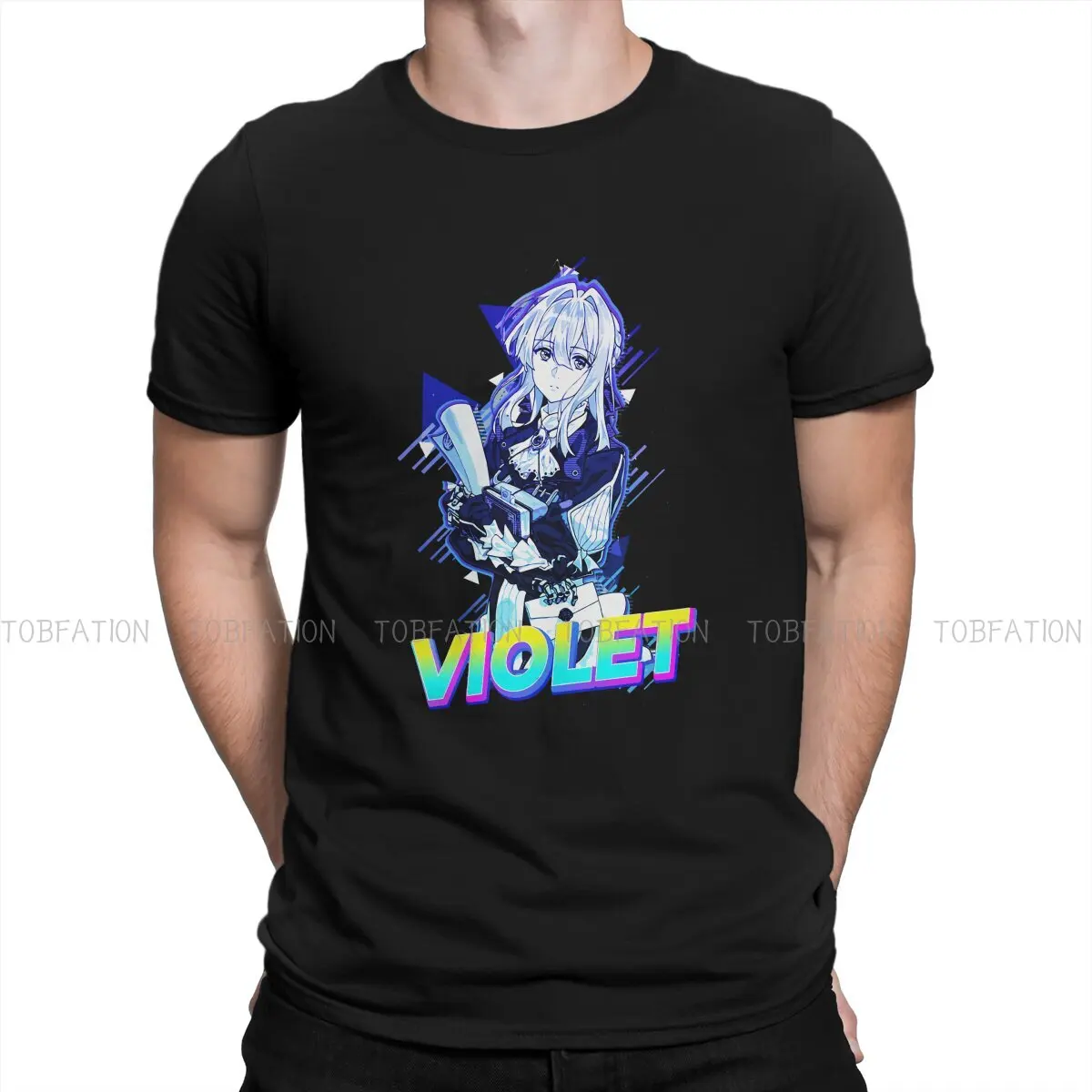 

Violet Evergarden Gilbert Anime Creative TShirt for Men Retro Vintage Design Round Neck Pure Cotton T Shirt Birthday Gifts