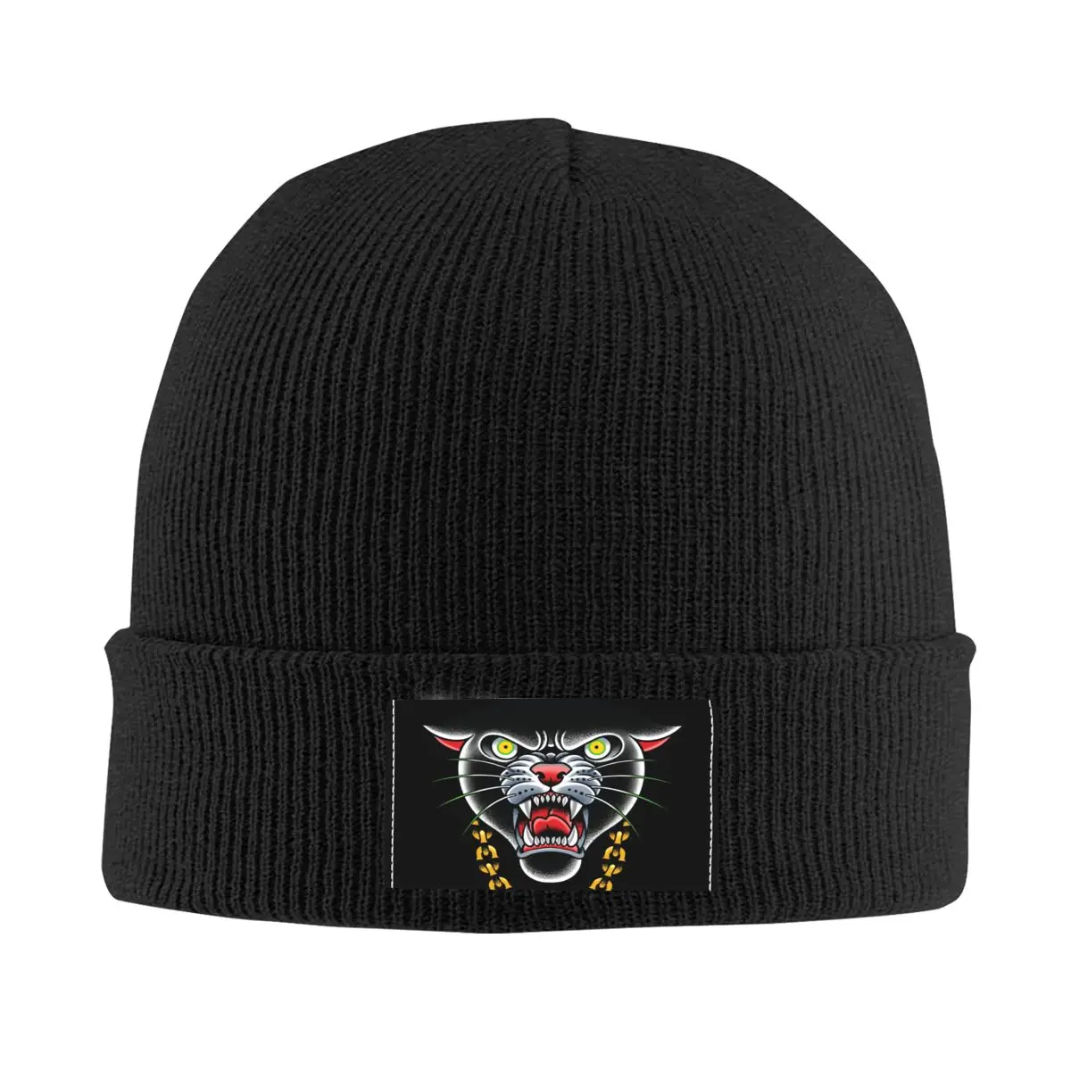 Gothic Traditional Tattoo Panther Head Skullies Beanies Caps Cool Winter Warm Women Men Knitting Hat Adult Unisex Bonnet Hats 1