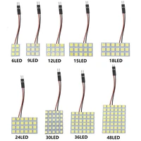10pcs t10 ba9s festoon c5w c10w 691218243648 smd 5050 led white 12v led reading panel car interior dome light 3 adapters