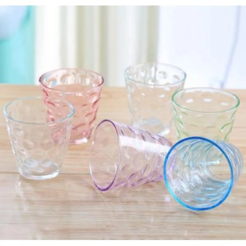 6Pcs/Set Colorful Raindrop  Drinking  Water Glass Set  Juice Cup Beer Mug Gift Cup Household